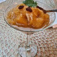 Desert: orange with cinnamon at Le Touareg in Colmar