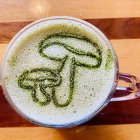 Matcha Latte with Turkey Tail Mushroom  at The Dusted Cup in Portland