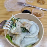 Polish dumplings with spinach and tofu at Polka in Doha