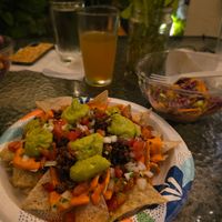 Nachos and excellent salad at Supernatural Kitchen in Miami Beach