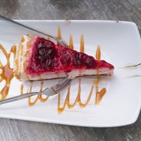 incredibly yummy cheese cake at Loving Hut Pension in St Kanzian