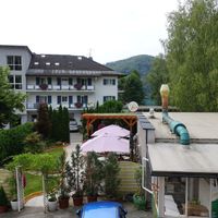 View from our window at Loving Hut Pension in St Kanzian