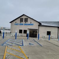 Building entrance at Lazy Cow Creamery in Cookeville