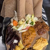 Veggie platter (It’s vegan)  at Fidel Ethiopian Restaurant Antwerp in Vlaanderen