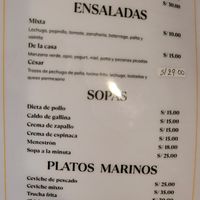 Soups & salads at "Gloriabamba" Restaurant in Cajamarca