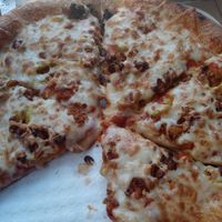 Pizza with non-dairy cheese and sausage. at Sarpino's Pizzeria North Miami Beach in North Miami Beach