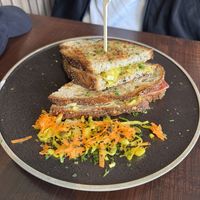 cheese and pickles toastie  at Veggie Vie Hahndorf in Adelaide