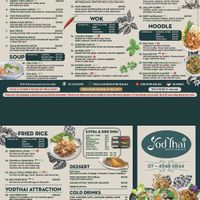 Menu - those marked “V” can be made vegan  at Yodthai Restaurant - Toowoomba in Toowoomba Regional