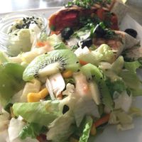 burrito with salad at Vege Miasto in Warsaw