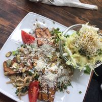 Pasta with cheesy sauce and tofu.  at Vege Miasto in Warsaw