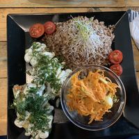 Dish of the week zucchini stuffed with tofu and some other stuff 👍👌 at Vege Miasto in Warsaw