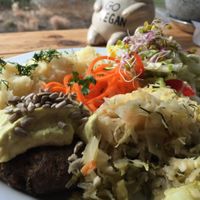 kotlet with potatoes and salad  at Vege Miasto in Warsaw