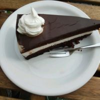 cream and chocolate cake :) at Vege Miasto in Warsaw