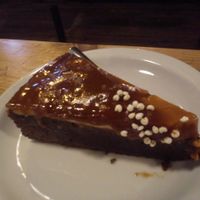 brownie and caramel at Vege Miasto in Warsaw