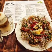 Pumpkin Spiced Latte with Oat milk
Buckweat Pancakes with veg stew at Vege Miasto in Warsaw