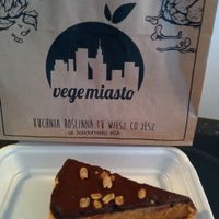 chocolate--peanut butter pie at Vege Miasto in Warsaw