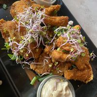 Oyster mushroom fried “chicken” with alioli and tarragon mayo  at Vege Miasto in Warsaw
