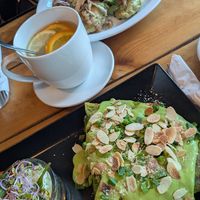 Vegan spinach and "ricotta" pancake at Vege Miasto in Warsaw