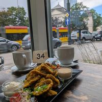 Oyster Mushroom Nuggets, highly recommended! at Vege Miasto in Warsaw