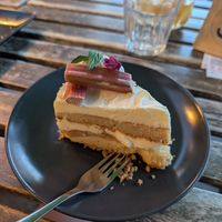 Rhabarbertorte at Vege Miasto in Warsaw