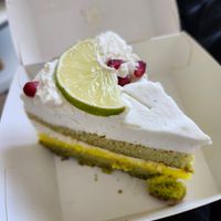 Lemon cake at Vege Miasto in Warsaw