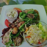 Potatoe pancakes at Vege Miasto in Warsaw