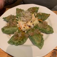 Spinach and Tofu Pierogi’s  at Vege Miasto in Warsaw