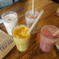 Our fav was Nutty Love, followed by the raspberry shake, and Mango Lassi. The Taste of Summer was a bit boring at Vege Miasto in Warsaw