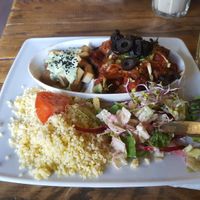 Aubergine main dish, very delicious at Vege Miasto in Warsaw