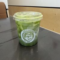 Matcha with almond milkk  at Cal's Bakeshop in Tucson
