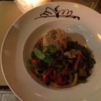 quinoa with sauté of veggies and seitan at DosTrece in Barcelona