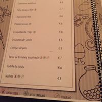 menu with vegan options  at DosTrece in Barcelona
