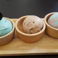 Mint-chocolate, cookie and Spiderman flavors at Itim Roi Ros (100 Flavors of Ice Cream) - ไอติม100รส in Chiang Mai