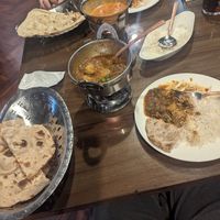 Aloo Muttar, rice, roti at Hello India - Hongdae  in Seoul
