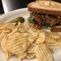 Conscious Vegan Burger on GF bread  at The Booch Bar in Hilo