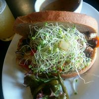 Veggie Sammy with miso soup on the side at The Booch Bar in Hilo