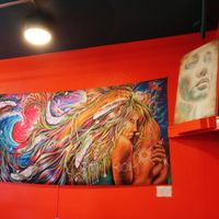 some lovely art at the Conscious Culture Café at The Booch Bar in Hilo