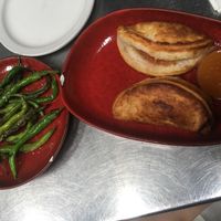 Shishito peppers & samosas at Maui Brewing Co in Kahana