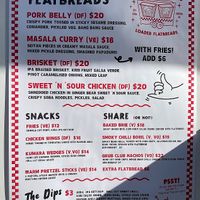 The menu... at Grub Club in Queenstown