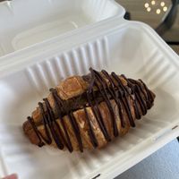 Dubai croissant  at Canela Vegan Bakery & Cafe Bridgeland in Calgary