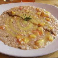 Peaches risotto at Lo Fai in Piacenza