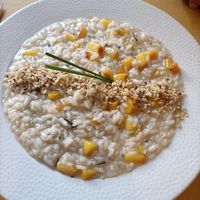 Risotto alla pesca at Lo Fai in Piacenza