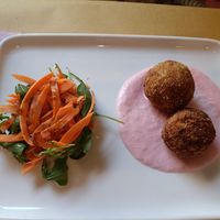 Polpette vegan at Lo Fai in Piacenza