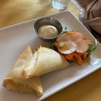 Samosa con patate e verdure e maionese alla senape  at Lo Fai in Piacenza