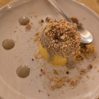 Panna cotta alla zucca con salsa alle nocciole e crumble di castagne at Lo Fai in Piacenza