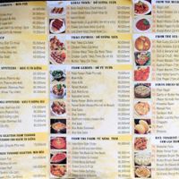 Menu ('From the Garden' is vegetarian) at Indian Kitchen in Hai Phong