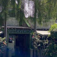Outside covered seating in front  at Mesa Verde in Santa Barbara