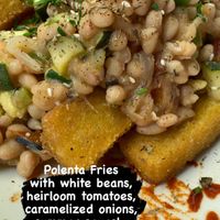 Crispy polenta. Yummy!  at Mesa Verde in Santa Barbara