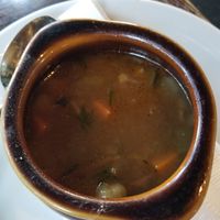 Tuscan soup. Yummm!!! at Mesa Verde in Santa Barbara