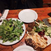sad Cesar salad and Mediterranean Bowl at Mesa Verde in Santa Barbara